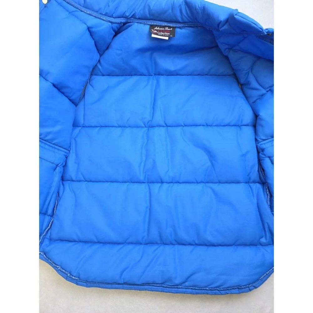 Vintage '70s '80s Natural Light Beer Puffer Vest Size Small Blue USA‎ A & Eagle